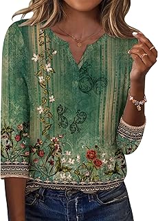 Sponsored Ad - Zeagoo 3/4 Length Sleeve Womens Tops Casual Dressy Summer Blouses Buisness Work Spring Tee Shirts