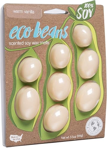 Eco Candle Co. Eco Beans Wax Melts - Paquete de 2 unidades, ámbar vintage, 3.5 onzas, aromas de resina de madera, nuez moscada, canela y vainilla,