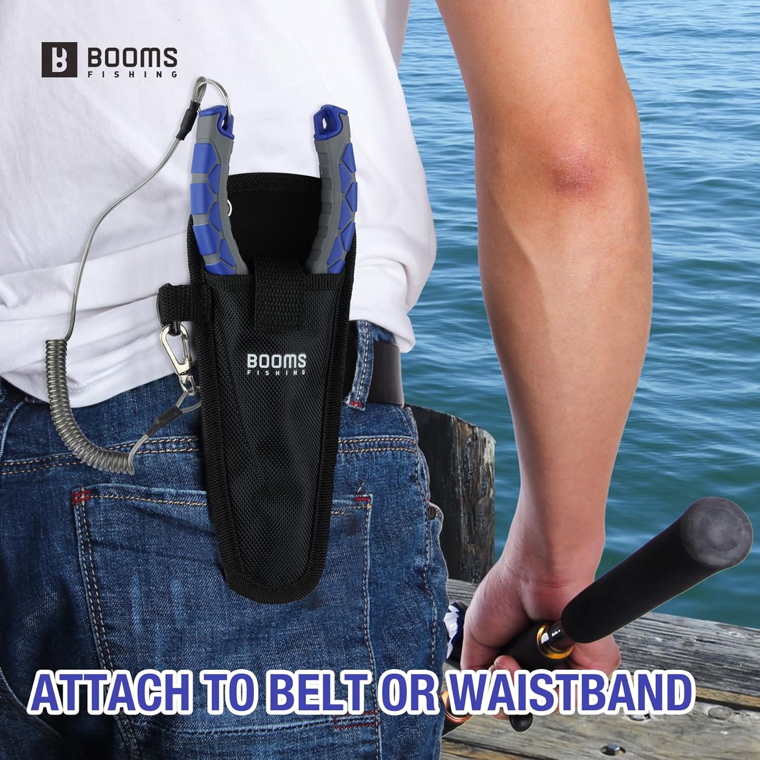 Booms Fishing Needle Nose Pliers: 9" Long Nose Hook Remover and Split Ring Fish Pliers with Lanyard and Sheath - XW10 Multi-Function Saltwater Fishing Gear - Image 8