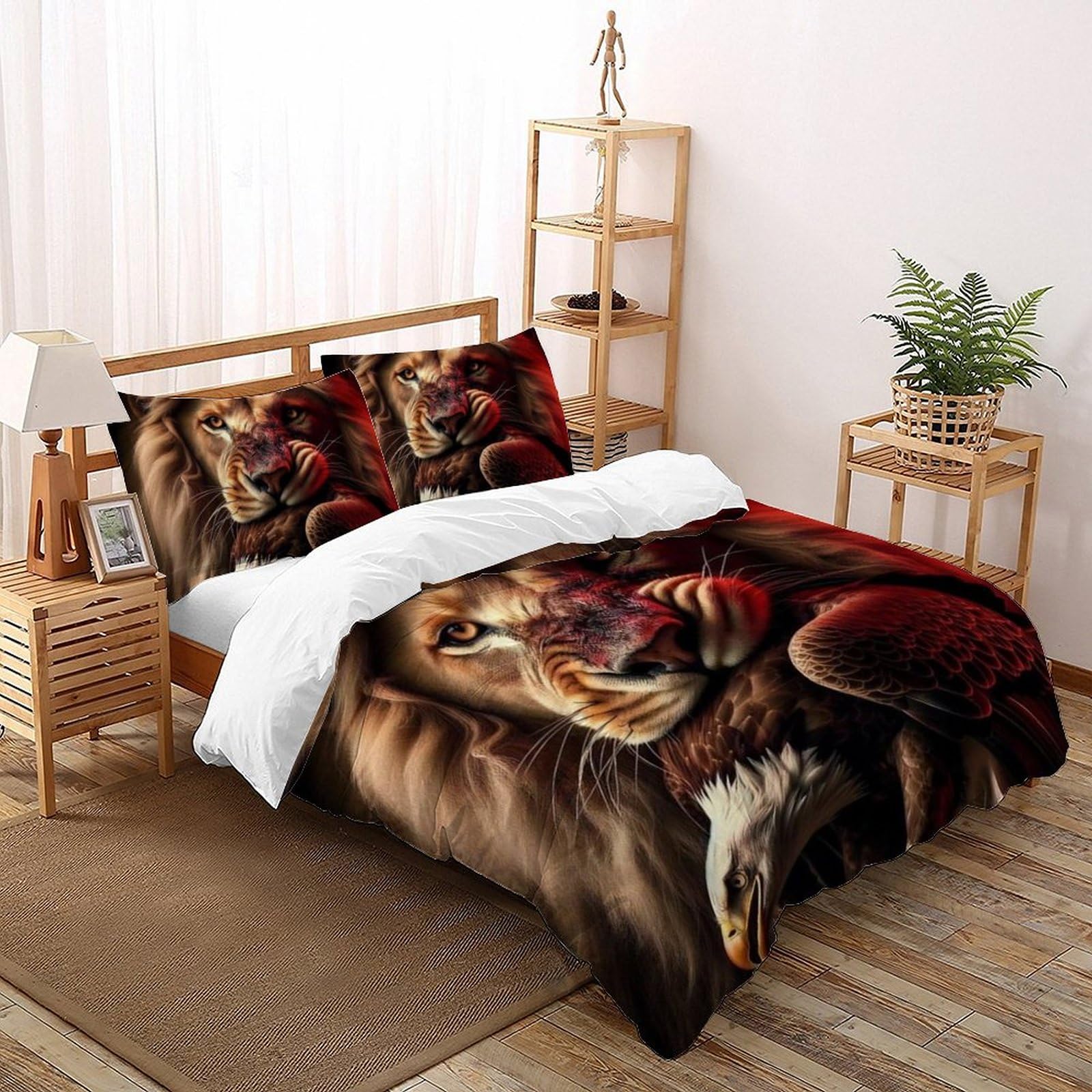 Ensemble de literie fille animaux de la prairie housse double 3D