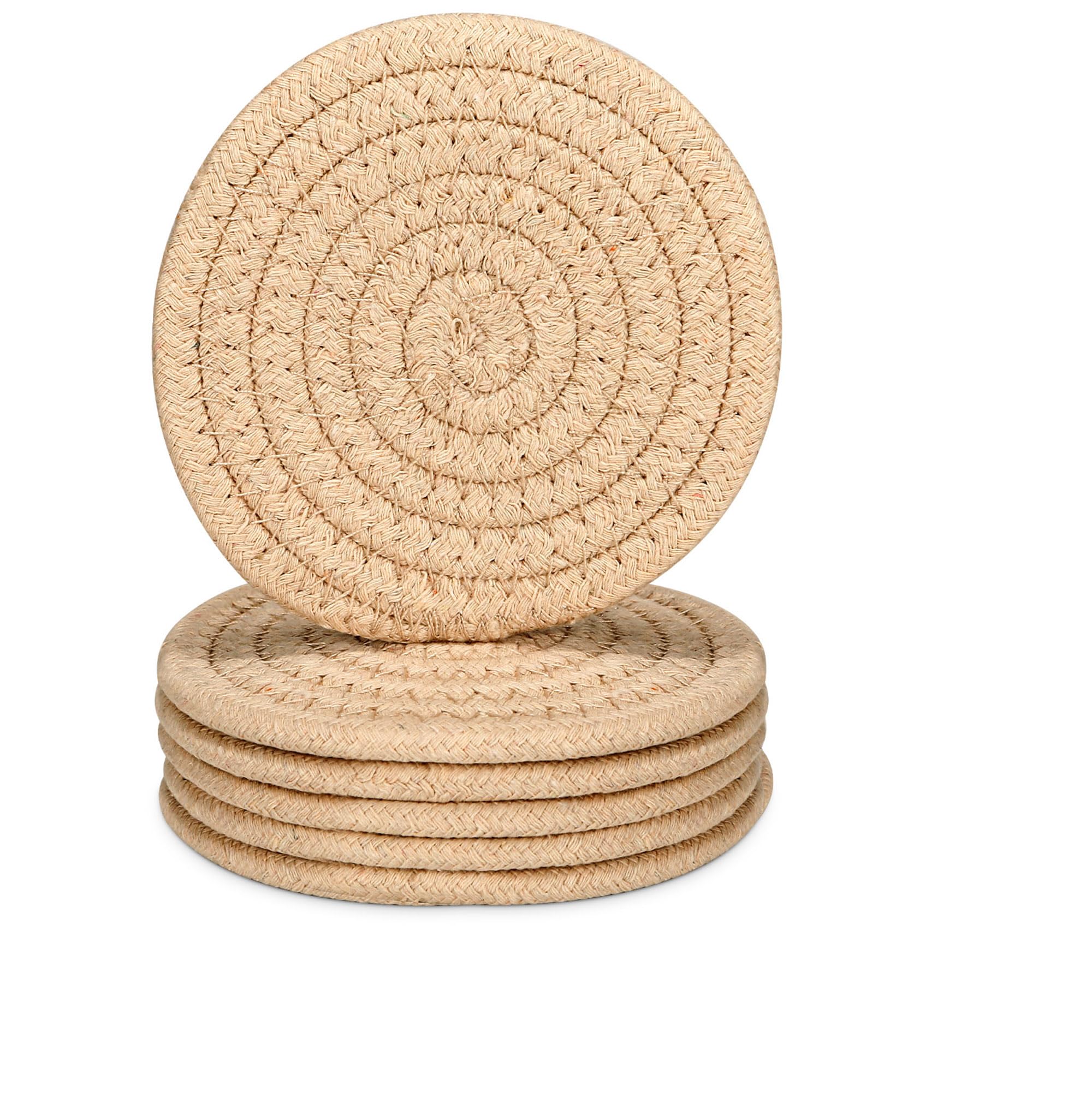 6 Pcs Drink Coasters, Absorbent Coasters for Drinks,Cotton Woven Coaster for Dinning Room Decor Housewarming Cup Mat for Hot Cold Drinking