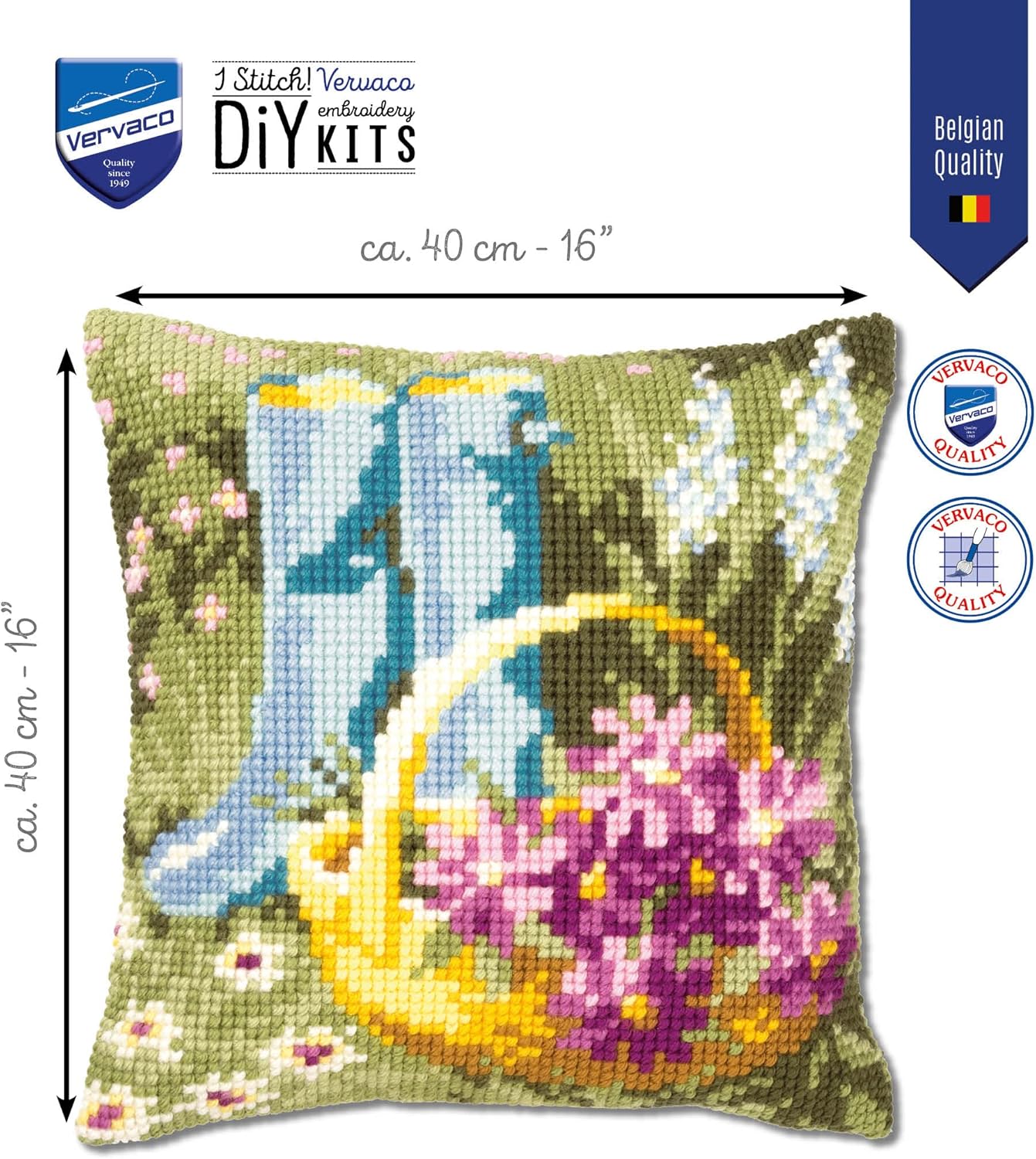 Vervaco Wellington Boots Cushion Cross Stitch Kit