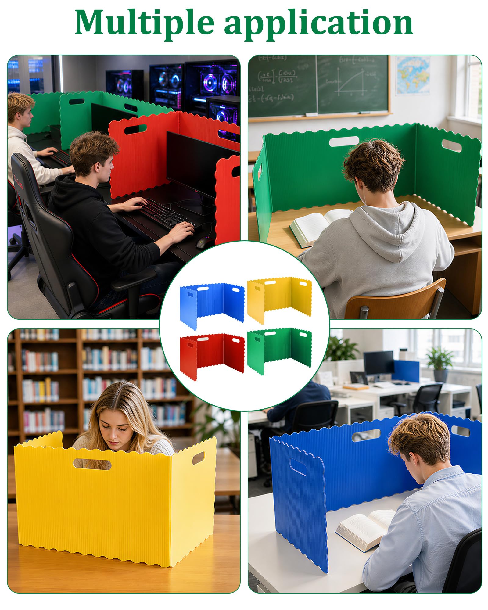 Schreibtisch Trennwand 24 Stück - Lernbüro Grundschule Sichtschutz U-Form