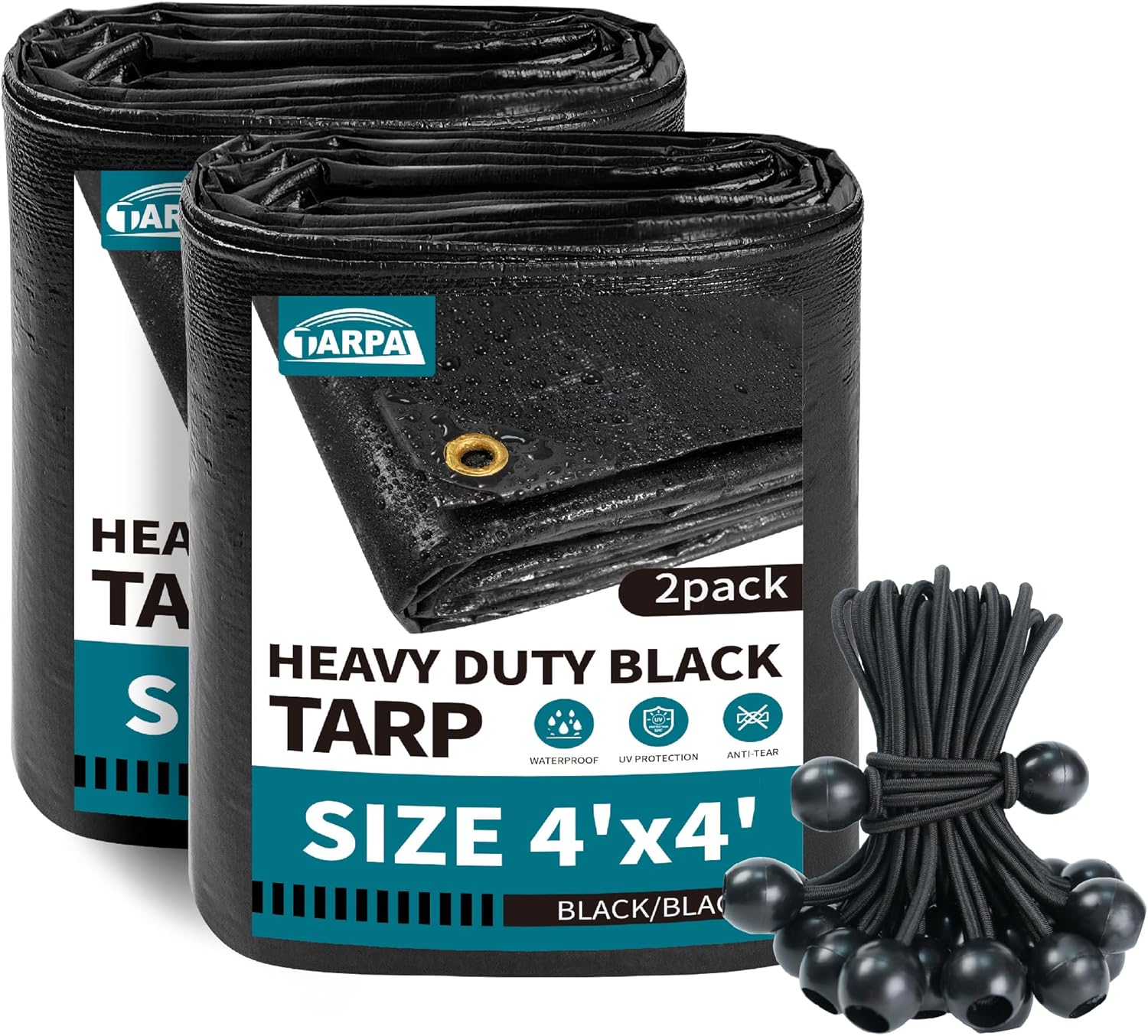 TARPAL tarp 4x4（2Pack with Ball Bungee Cord(25pack)