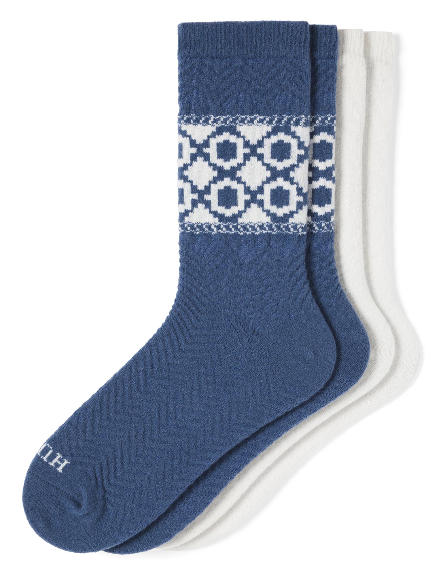 HUE womens Crew Length Boot Socks, 2 Pair Pack
