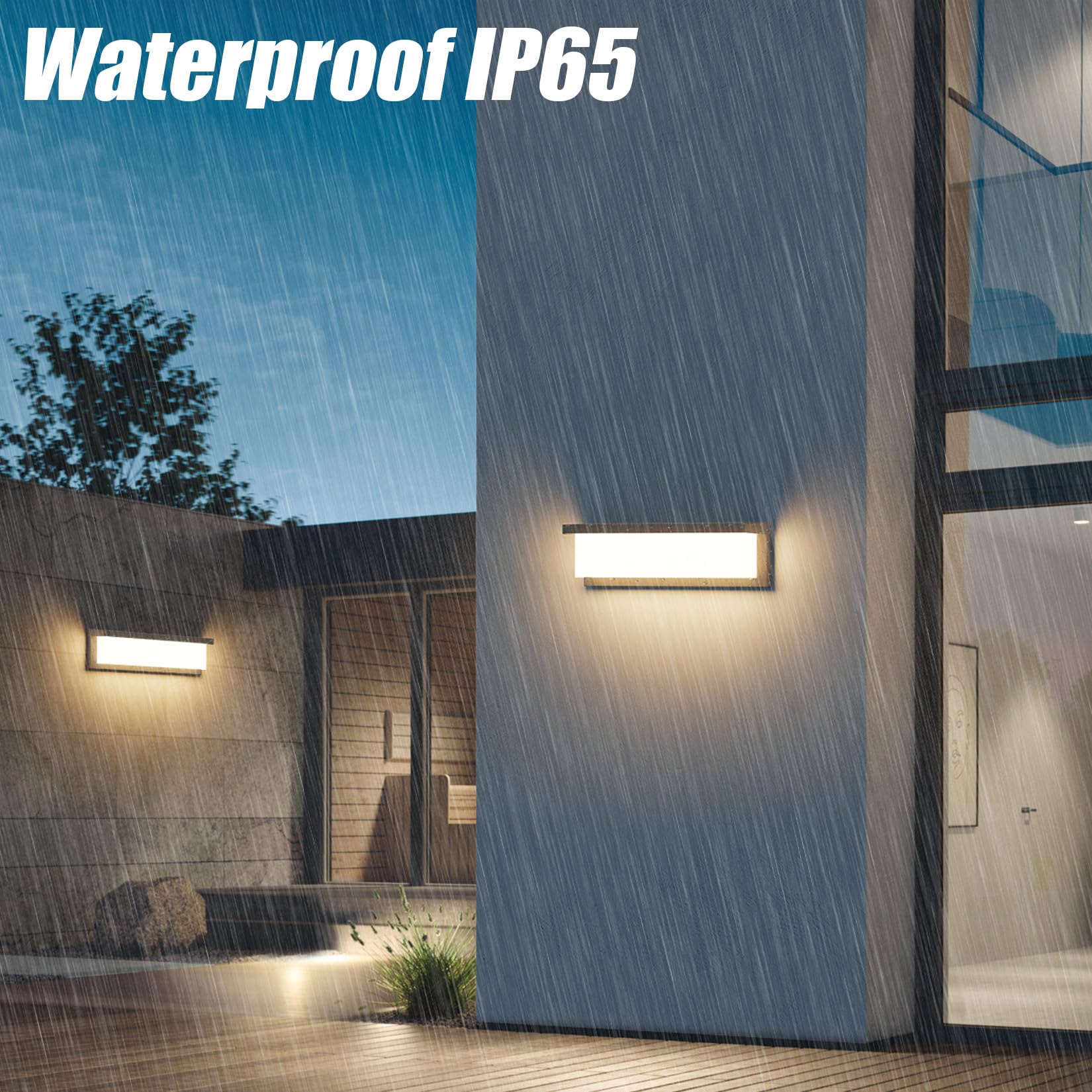 36W LED Luce da parete per esterni, 3000K, 3500lm, IP65 Lampada da parete impermeabile, Applique moderna per interni ed esterni, balcone, patio e così via.antracite | IP65 impermeabile, 3500 lm, lampada da parete in alluminio per interni ed esterni, terra