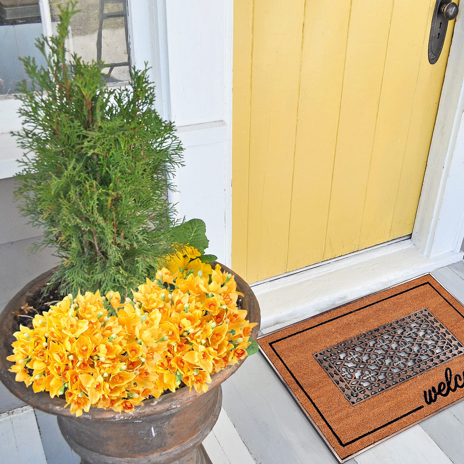 Giegxin 30 Stück Künstliche Narzissen Blumen 41,7 cm Narzissen Frühling Blume Kunstblumen für Home Decor Indoor Dekorative Blumen Künstliche Blumen für Haus Garten Hochzeit Party (Gelb)