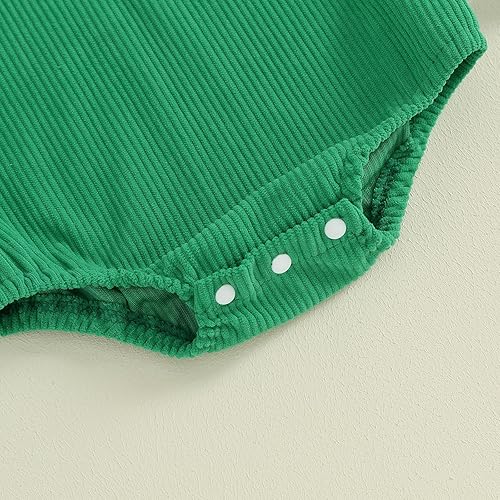 Miniatura 5 de My First St Patricks Day - Mono de pana sin mangas para bebé, niña y niño, traje de trébol recién nacido, sin espalda