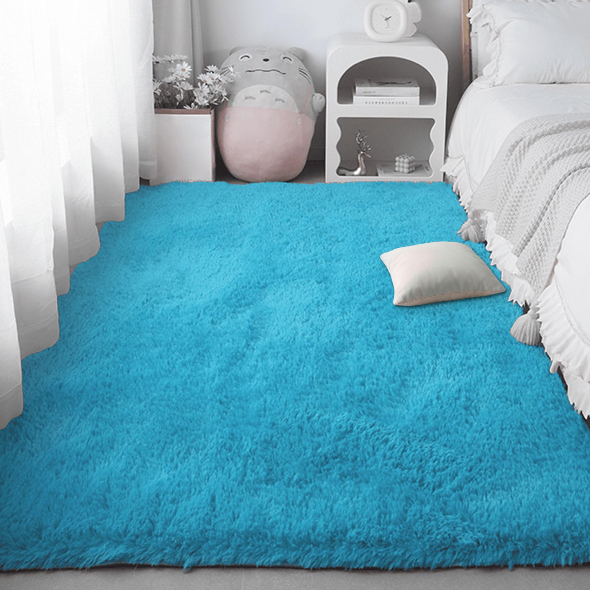 Tapis de sol doux lavable 300x350 cm grand format moelleux pour salon