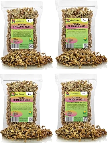 Musgo esfagnum de grado prémium  20 cuartos de galón  Orquídea de musgo de fibra larga orgánica mezclada a mano de Nueva Zelanda  4 bolsas de 5