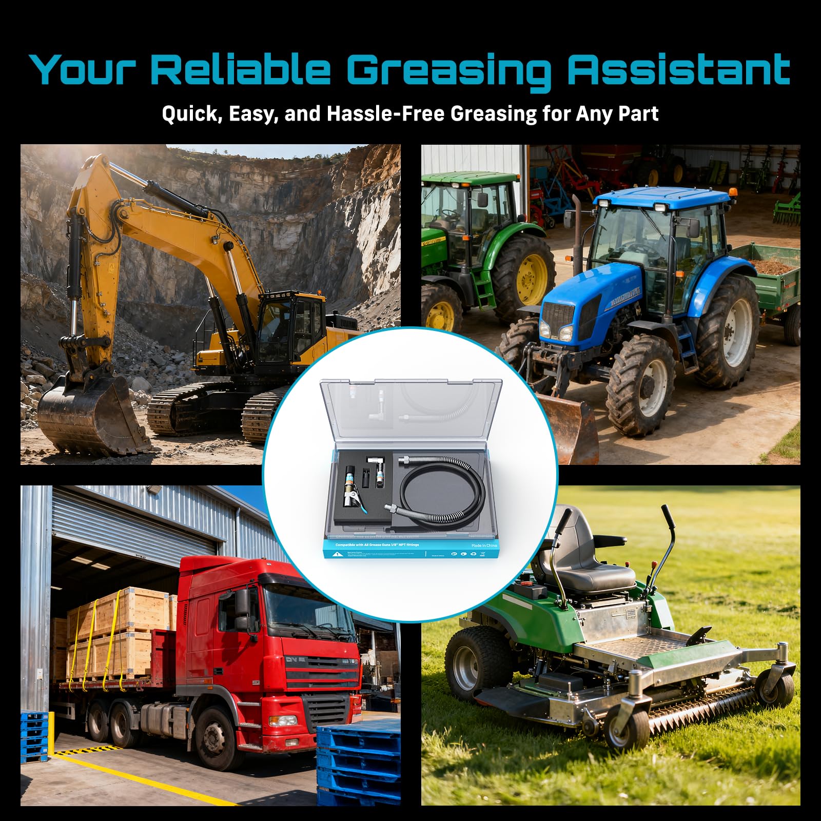 Seesii Grease Gun Kit - 12000 PSI & Accessories -8 Seesii Grease Gun Kit - 12000 PSI & Accessories -8