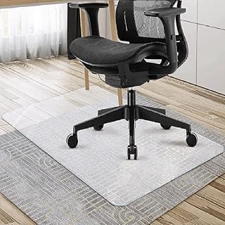 Trintion Office Chair Mat for Carpeted Floor 90x120cm PVC Floor Mat Non-Slip Pointed Waterproof Plastic Chair Mat Carpet Protector for Low, Standard and Medium Pile Carpets (Rectangle Pointed)