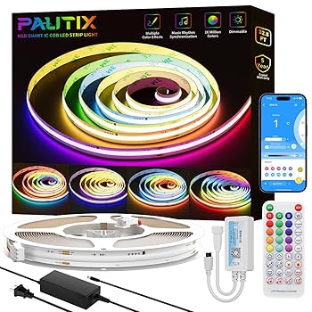 Amazon.com: PAUTIX RGB Smart IC COB LED Strip Light