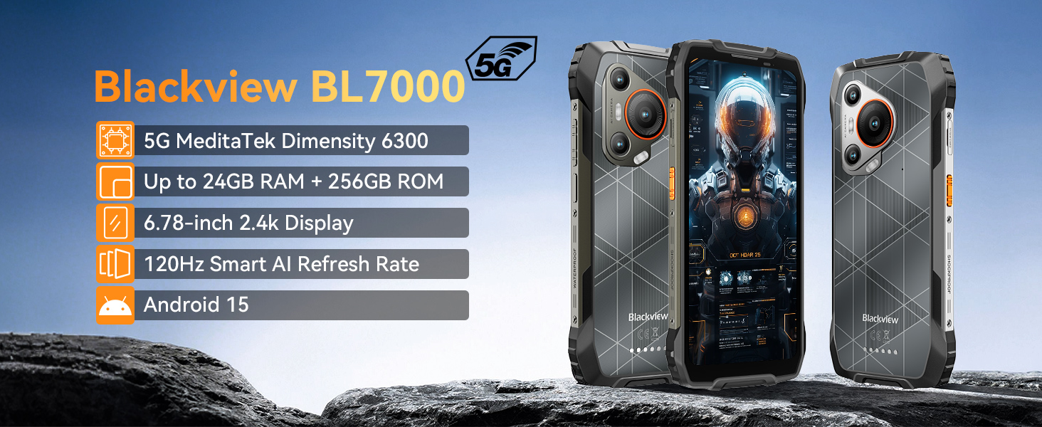 Amazon.com: Blackview BL7000 AI 5G Rugged Phone Android 15, 24GB+