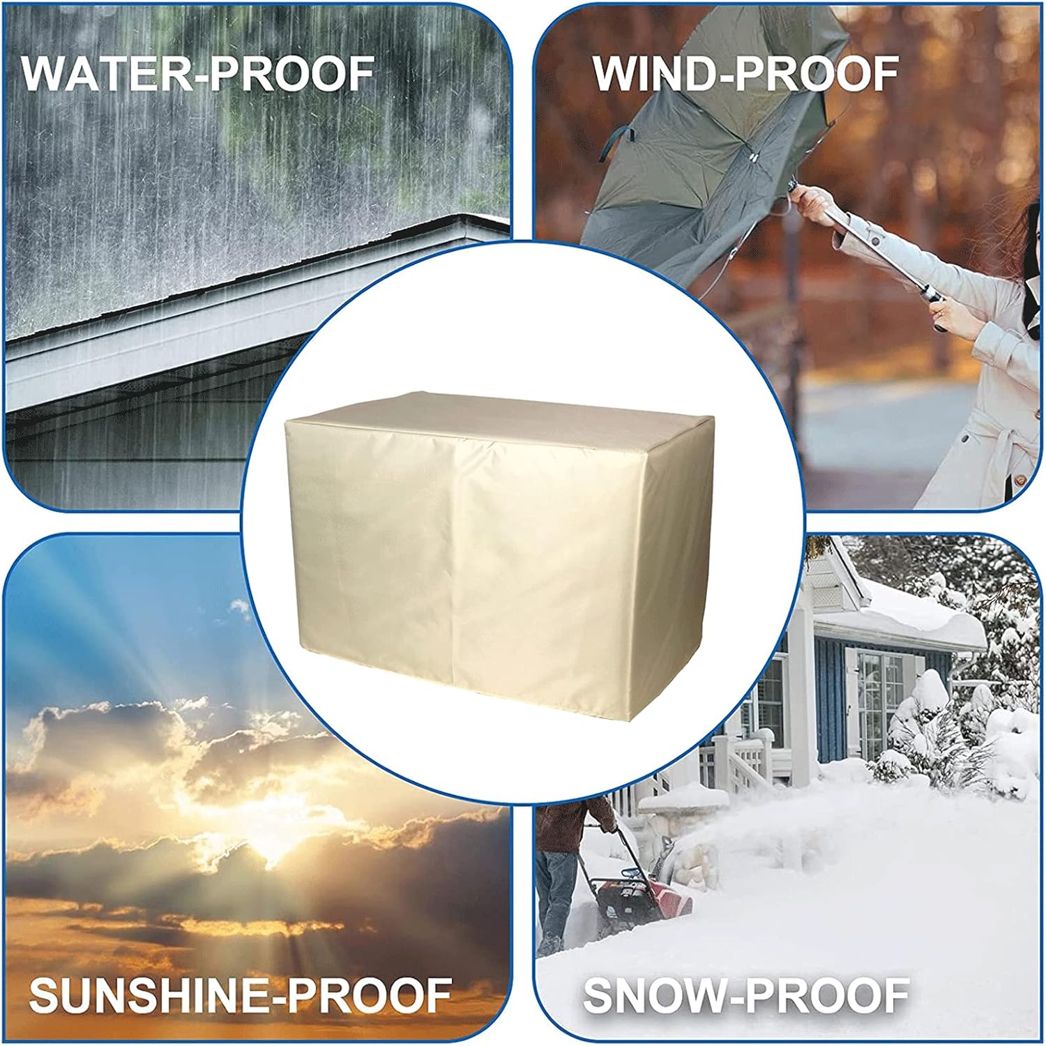 45x45x28 in Waterproof Garden Furniture Covers, 420D Table and Chair Covers Rectangular, Patio Furniture Covers Windproof, for Outdoor Patio Furniture, Drawstring with Hem