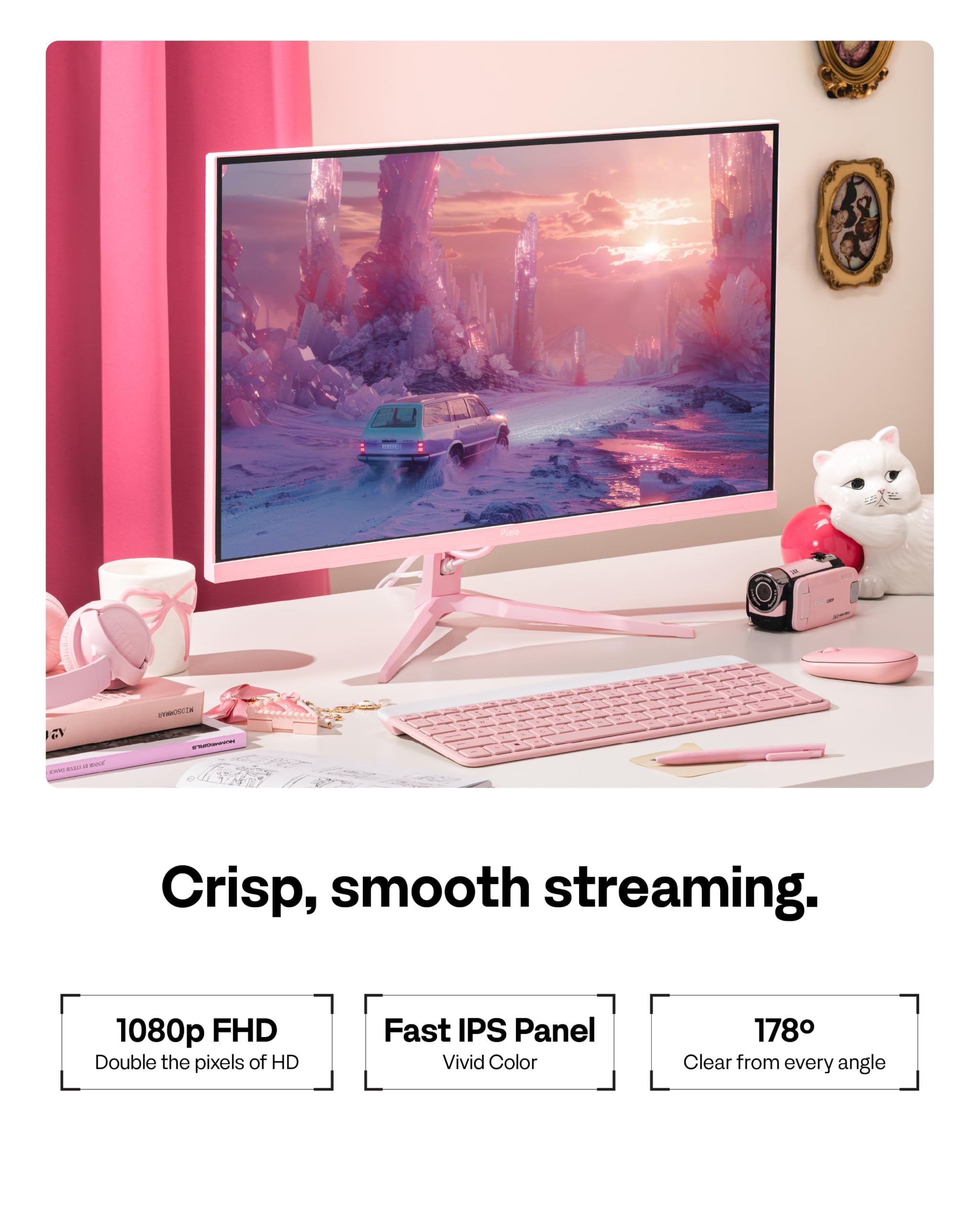 Amazon.com: Pixio PX279 Wave Pink 27 inch 240Hz Refresh Rate FHD