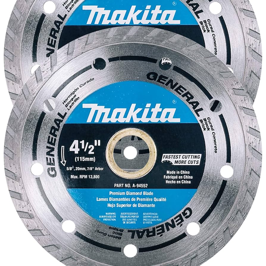 Makita 2 Pack - 4.5” Turbo Diamond Blades For Grinders