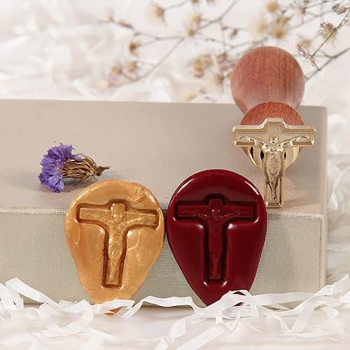 Miniatura 4 de Sello de cera 3D con cruz de Jesús, para iglesia, boda, cristianos, lugares de culto, sellos de sellado de cera para Pascua, sello cruzado de