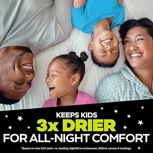 Miniatura 5 de Ninjamas Ropa interior nocturna para niños, talla SM (38-70 libras), 14 unidades, protección durante la noche, ultra absorbente, hipoalergénica