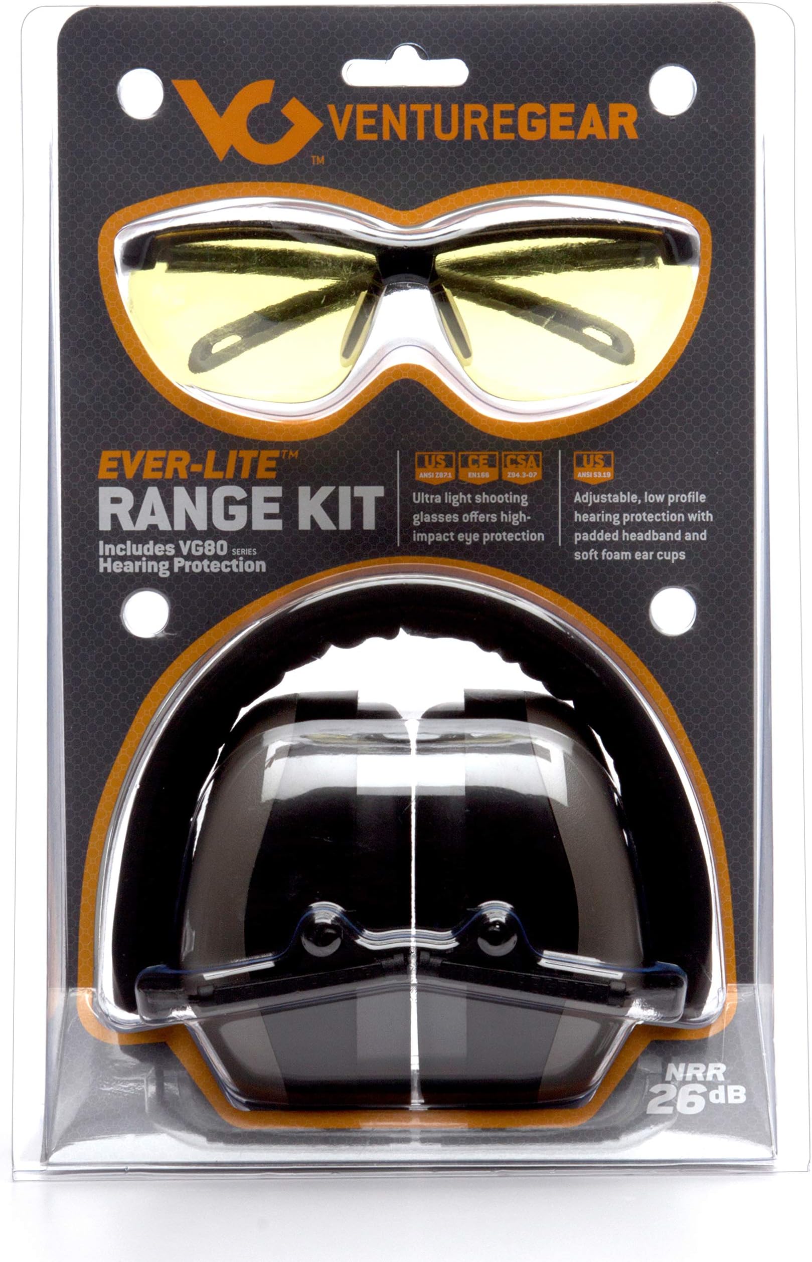 Venture Gear Shooting Glass and Hearing Protection Range Kit