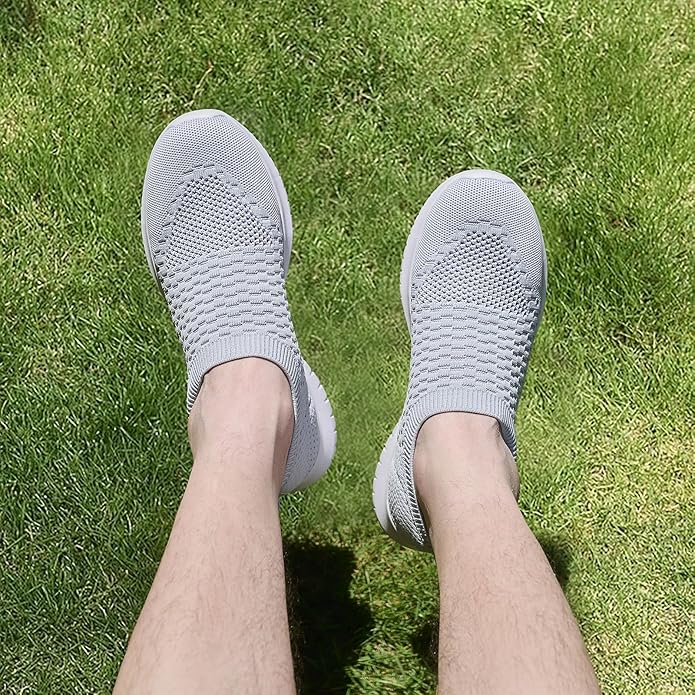 TIOSEBON Men's Slip On Walking Shoes Knit Mesh Tennis Sneaker