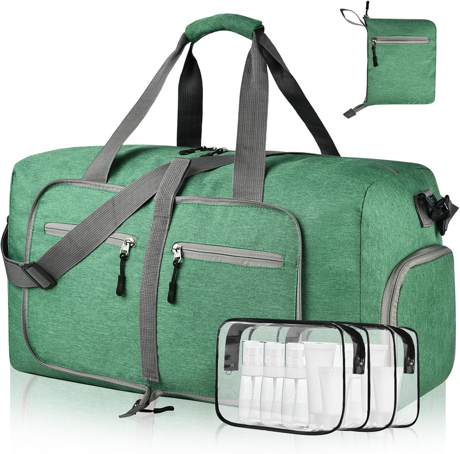 Dimayar 115L Travel Duffle Bag - Foldable Duffel Bag with Shoes Compartment - Overnight Bags Waterproof & Tear Resistant(Black)