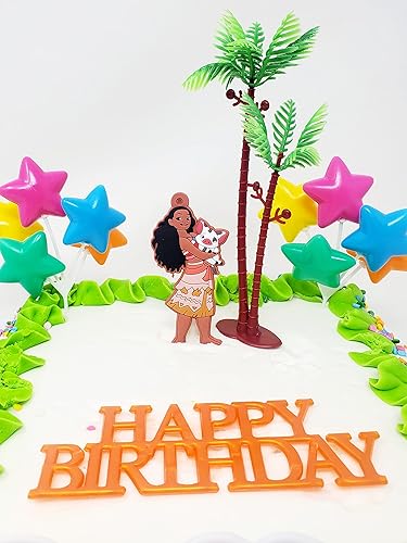 Miniatura 5 de Decoración para pastel de cumpleaños tropical con temática de Moana (diseño único)