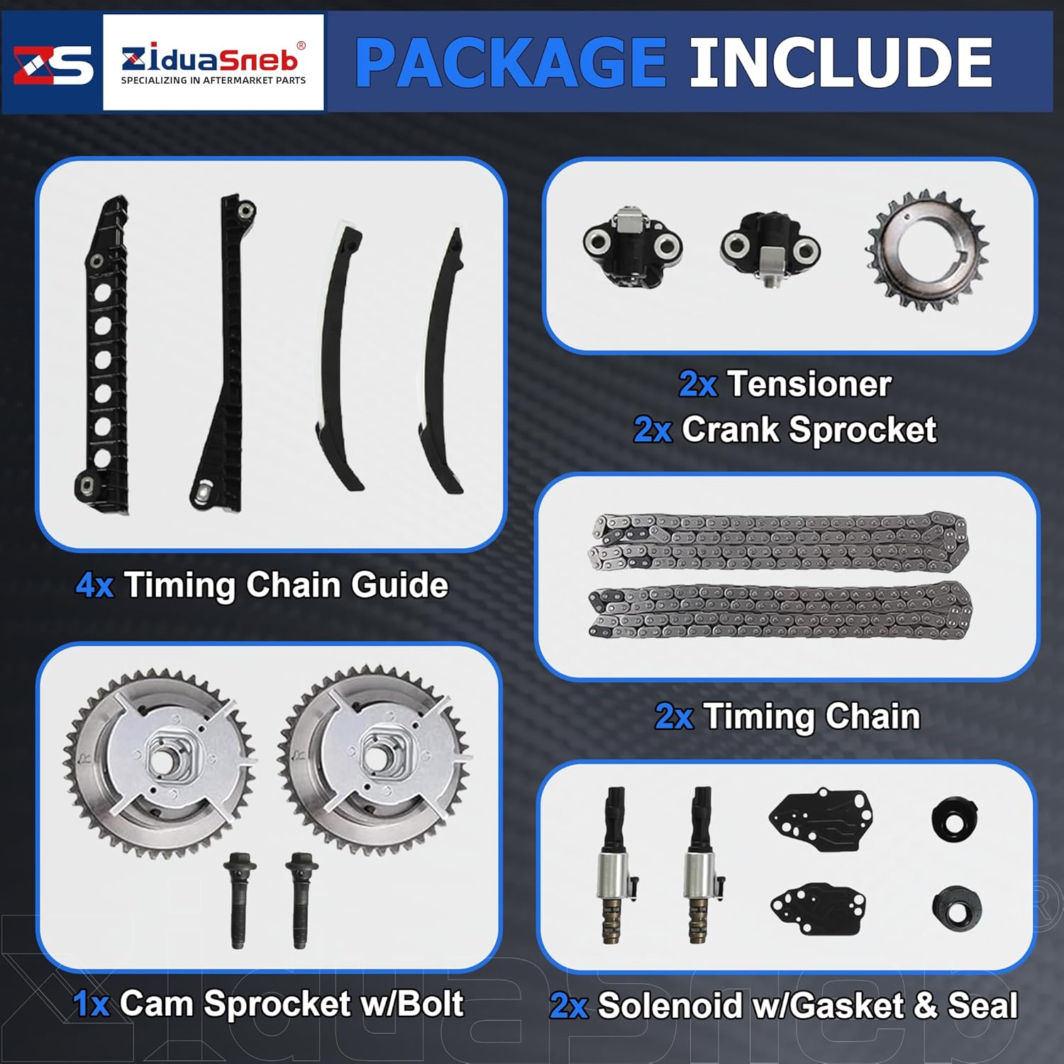 5.4 Timing Chain Kit with Cam Phaser & Tensioner & Oil Pump & Gasket Fit For Ford F-150 F-250 F-350 Expedition 5.4L 2003-2014 Lincoln Mark LT Navigator 5.4L 2005-2014 M340