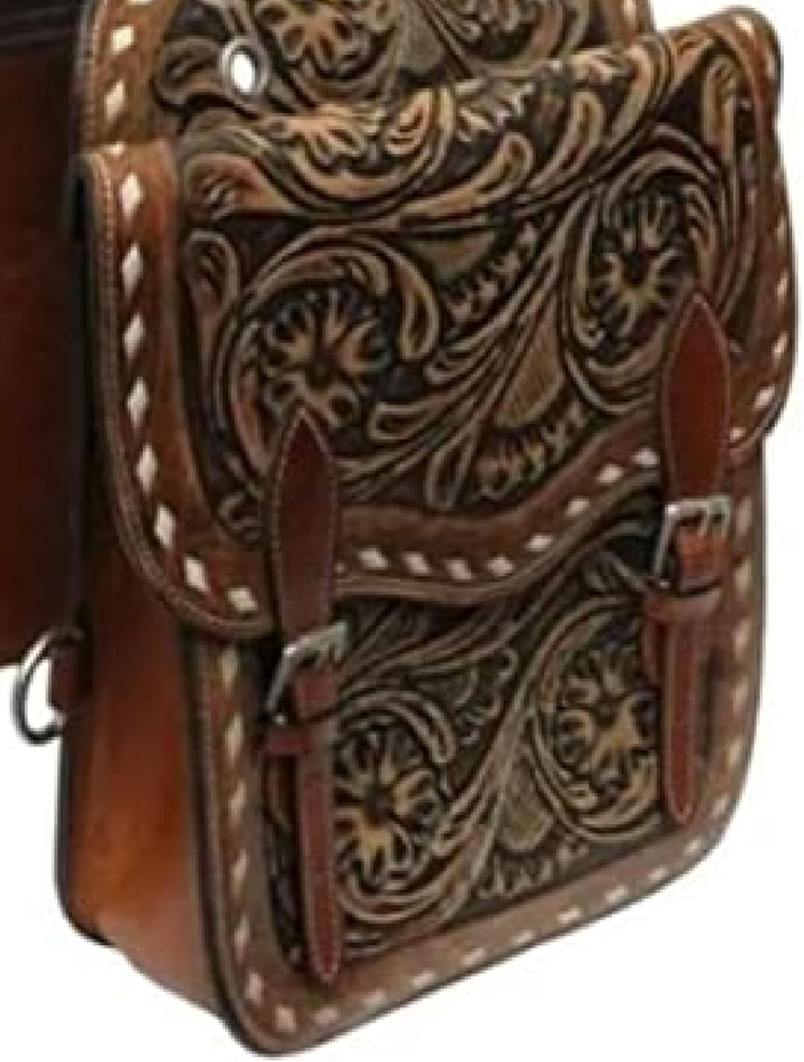 Western Classic Genuine Leather Western Horse Hand Made Saddle Bag Handmade Western Trail Saddle Bag for Horse Riding, One Size