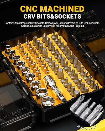 Miniatura 5 de Juego de 78 destornilladores de trinquete, con juego de destornilladores de precisión magnética, portátil, kits de herramientas de reparación,