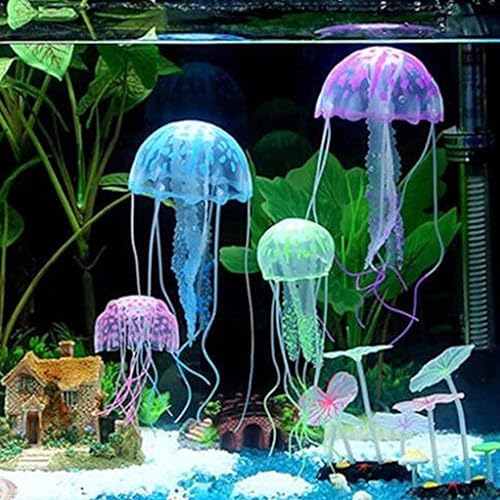 Miniatura 9 de Medusa artificial púrpura brillante adecuada para pecera, decoración de acuario, adornos populares, decoración de acuario, adornos temáticos