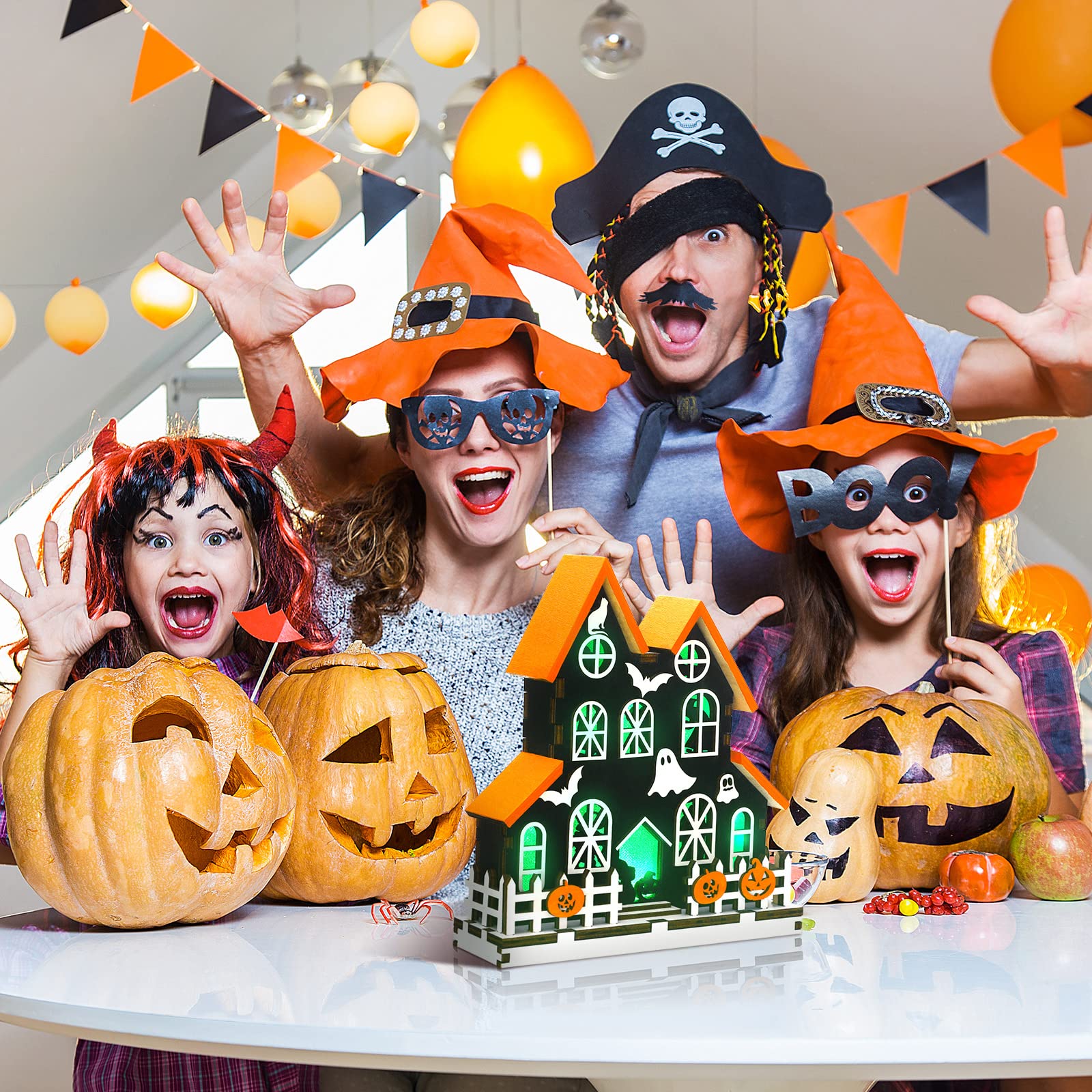 LED Halloween Deko Kürbis & Geister - Batteriebetriebene Tischdekoration Für Gruselige Party-Stimmung