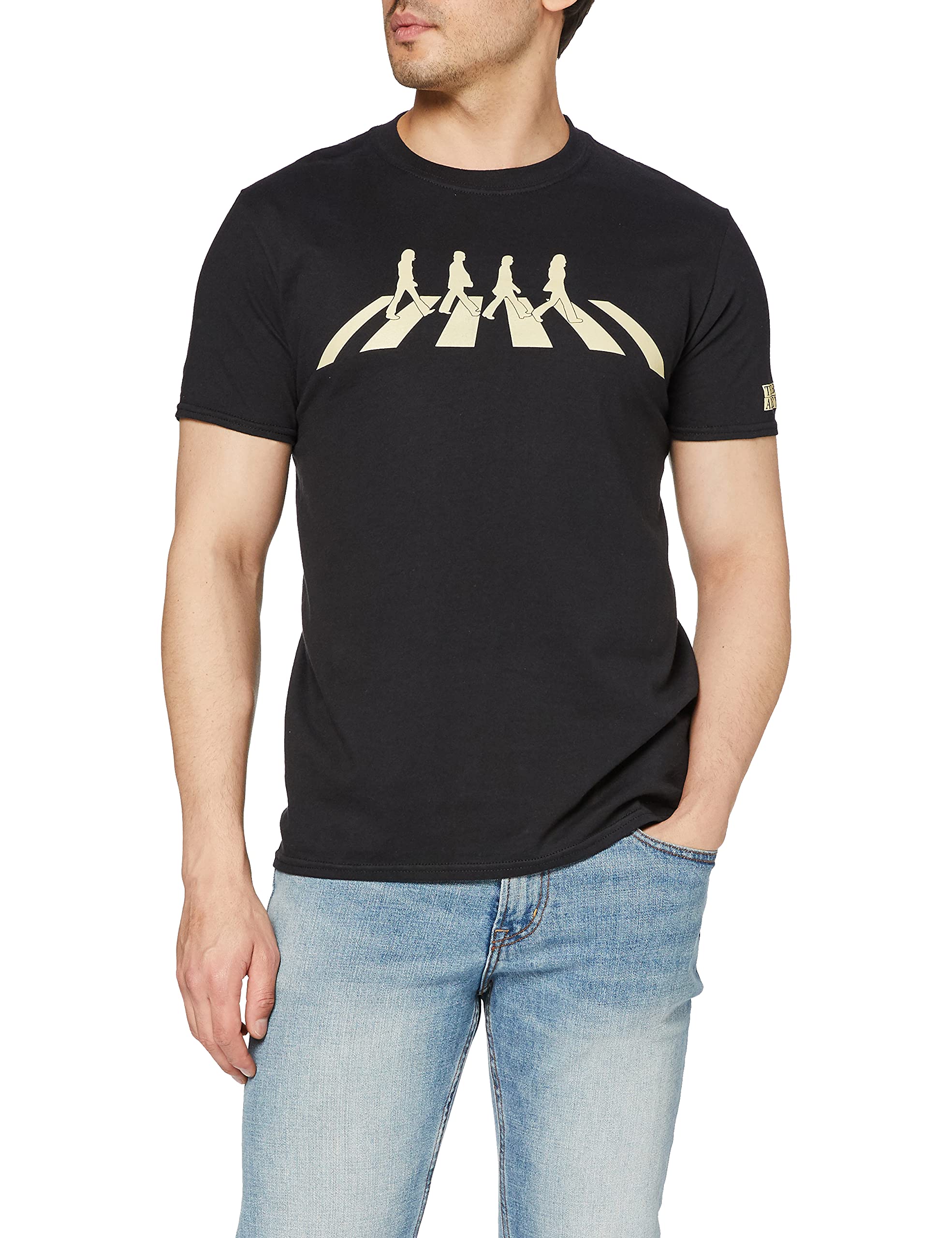Paradiso Clothing Unisex Black The Beatles Abbey Road Silhouette T Shirt - Xl