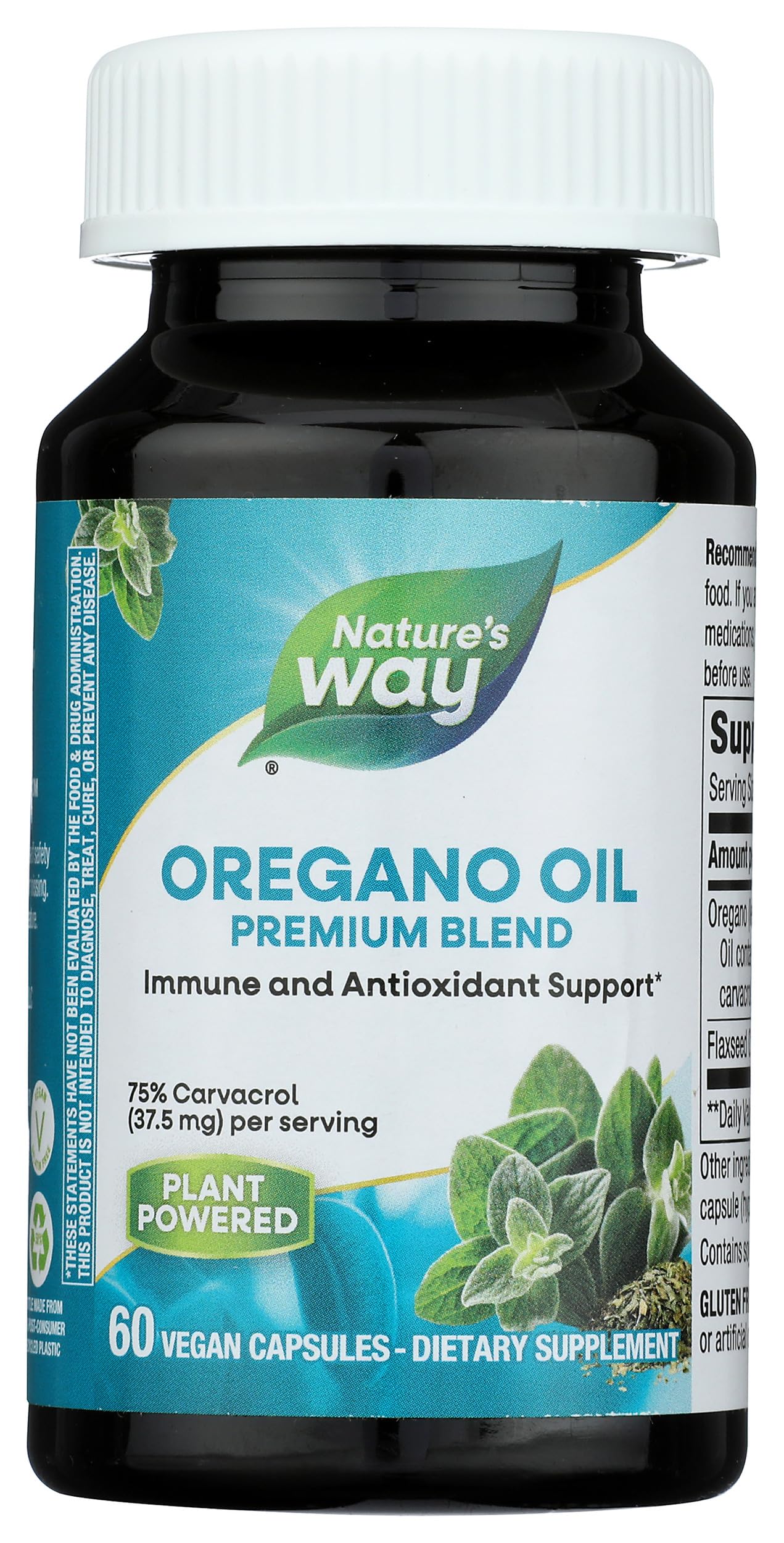Nature's Way Oregano Oil Premium Blend, Immune Support*, Vegan, 60 Capsules