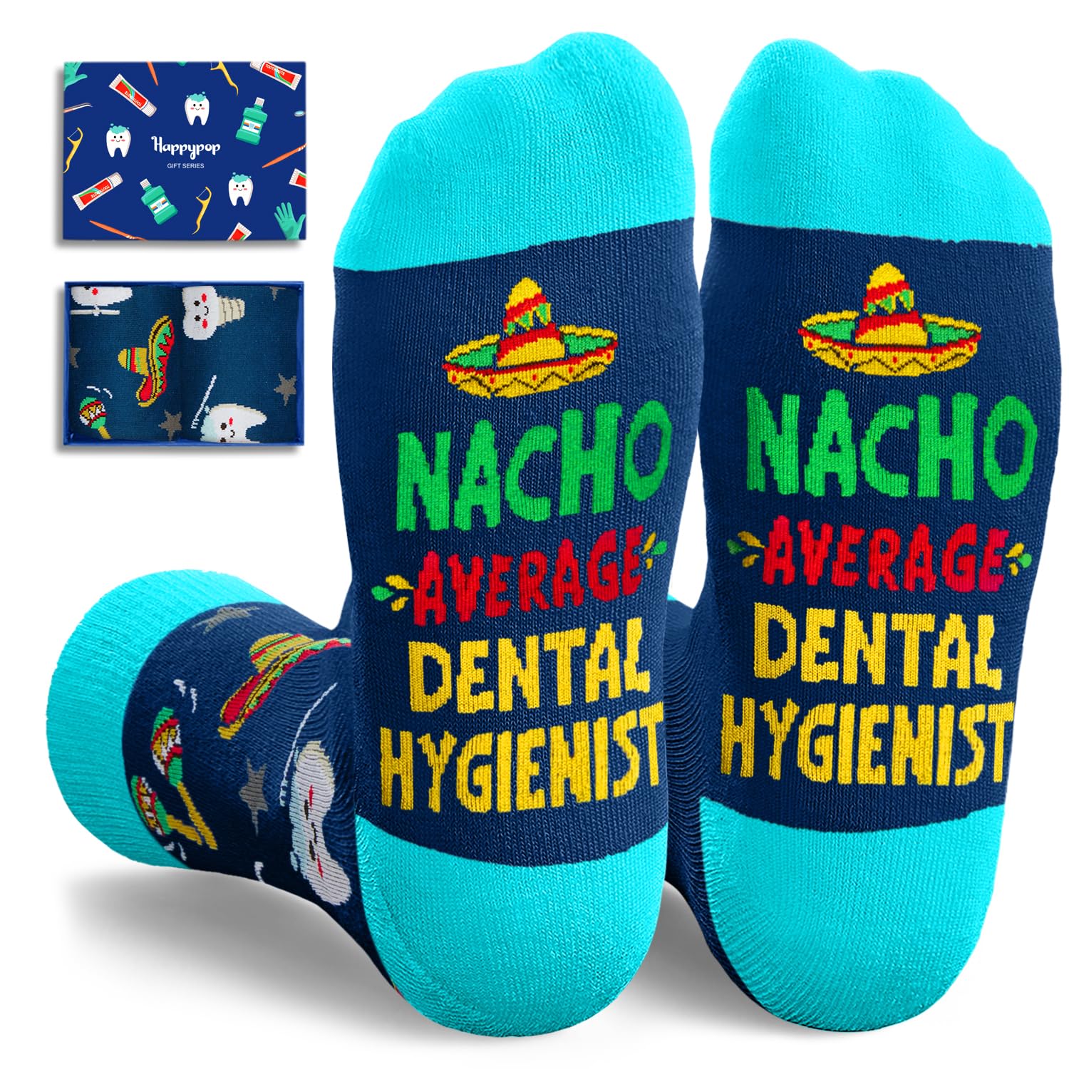 HAPPYPOP Nurse Gifts for Men Women - Nacho Average Doctor CNA EMT RN VET TECH Dentists Socks