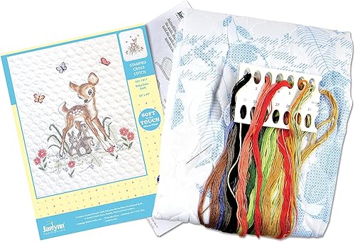 Miniatura 3 de Tobin Janlynn - Kit de cruz de edredón estampado de 34 x 43 pulgadas, diseño de ciervo, multicolor