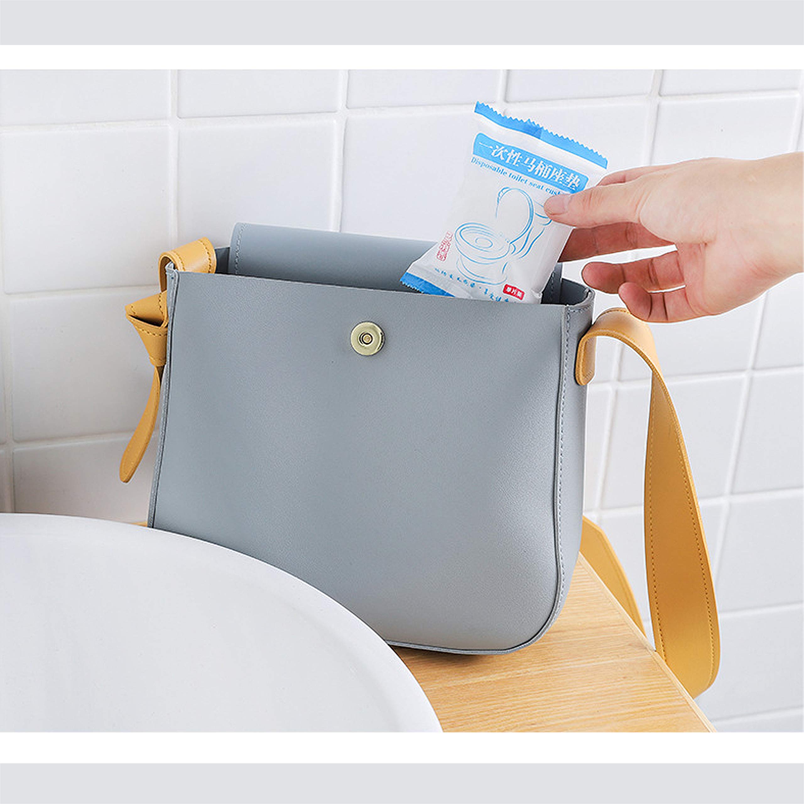 Copriwater Monouso Yoassi 25pcs - Extra Large 62x65cm, Antibatterico, Impermeabile, Ideale Per Viaggi E Bagni Pubblici - Foto 4