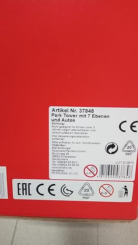 Miniatura 8 de Wader Park Tower Toy Car Garage Play Set con 5 coches 7 pisos fabricados en Europa juego de juguete grande para niños 3
