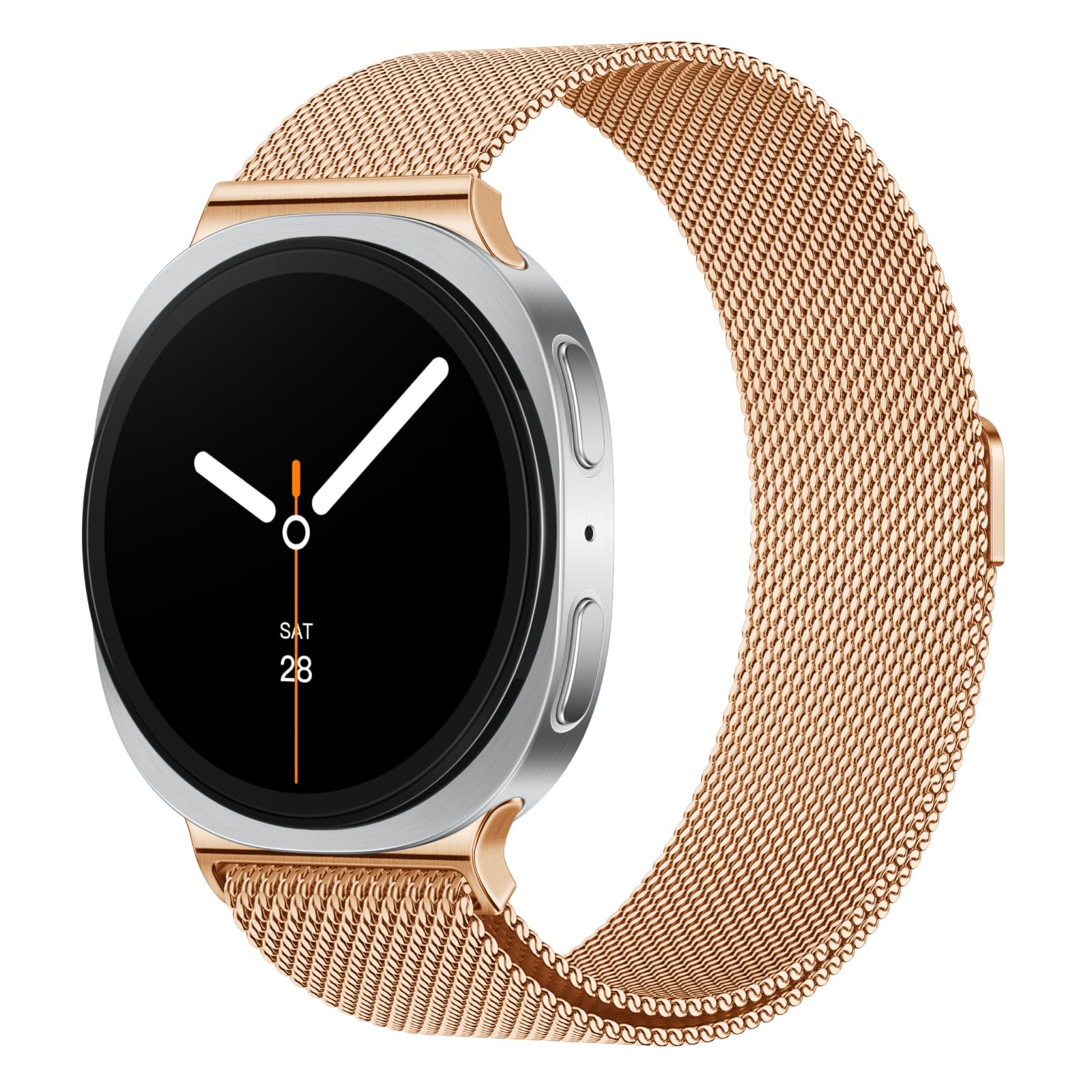 Raradev Milanaise Magnetisch Edelstahl Band Kompatibel für Samsung Galaxy Watch 8 Armband 40mm/44mm/Galaxy Watch 8 Classic 46mm–Anti-Haken Mesh+Komfort Metall Loop Design –Damen Herren