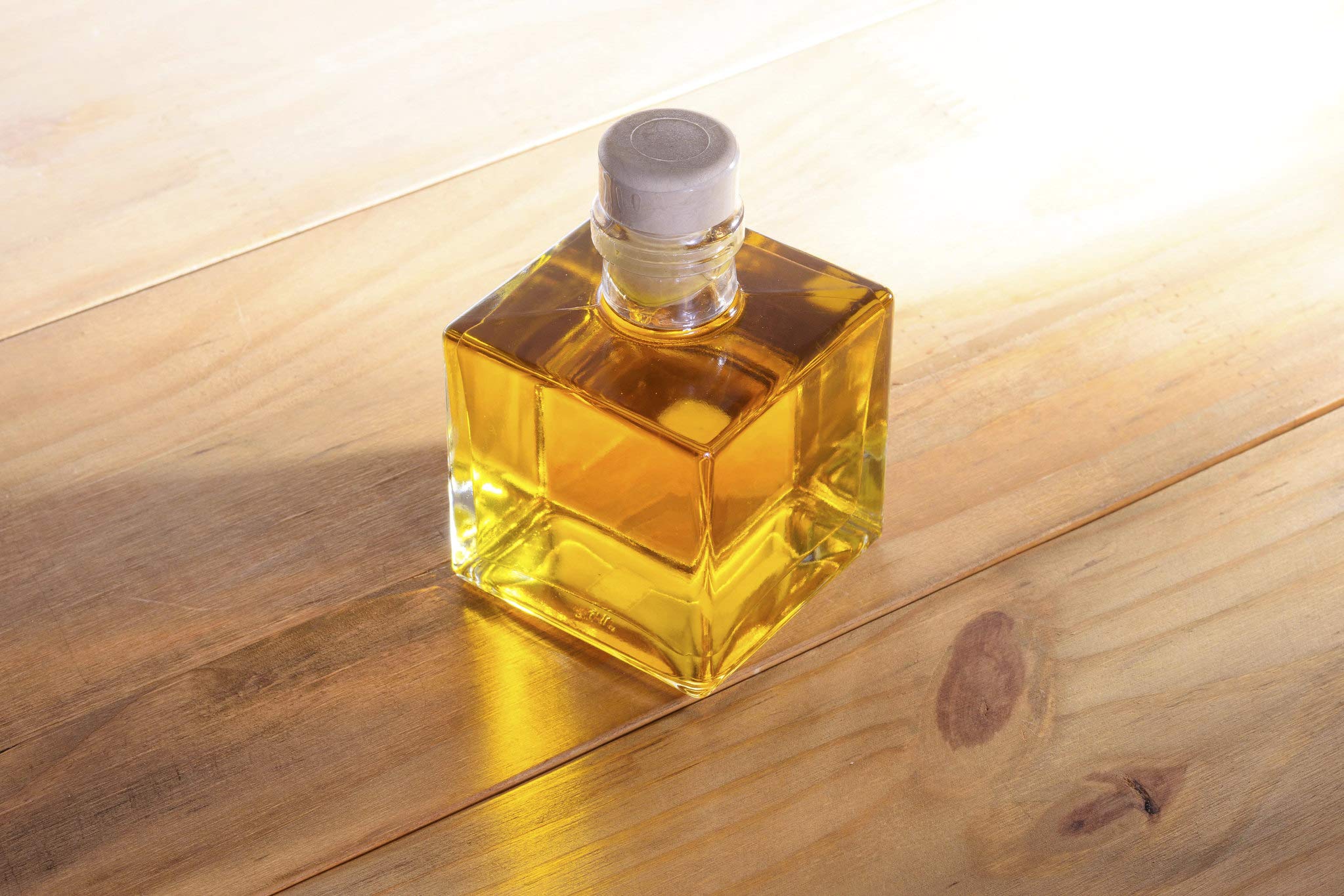 ESENCIA ANDALUSI Bottiglie Vuote di Vetro, Liquore, Piccola, Olio, Aceto - Quadrata 100 ml Con Tappo Sintetico Bianco (110)