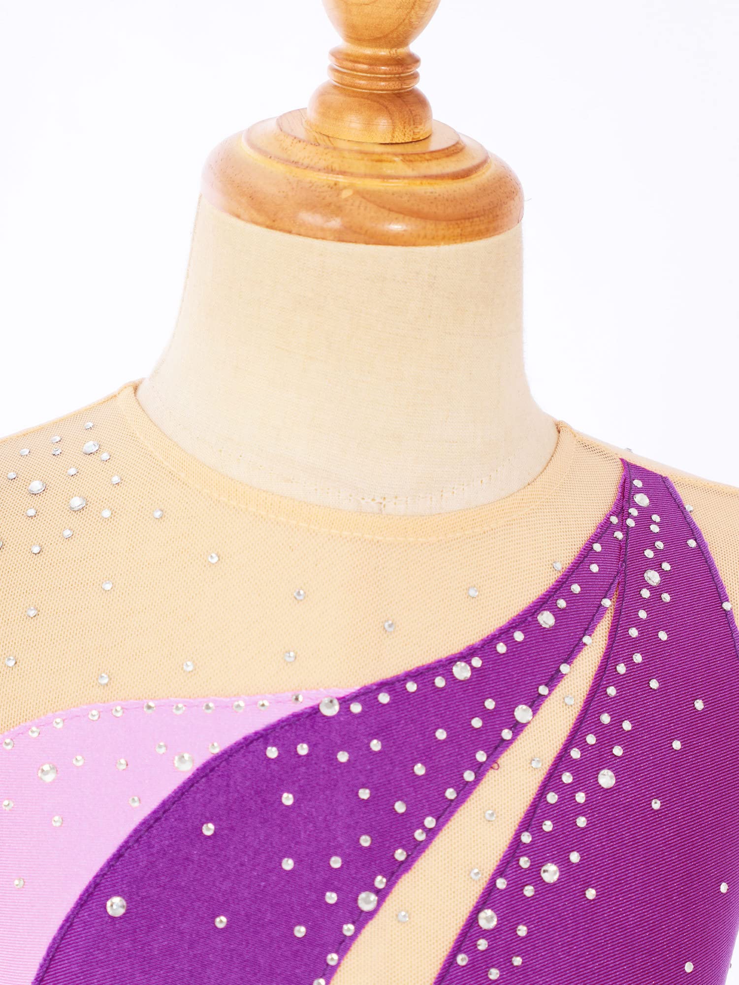 IEFIEL Maillot Patinaje Artistico Niña Vestido Brillante de Danza Ballet Leotardo Gimnasia Ritmica Maillot Ballet de sin Manga Disfraz de Bailarina — view 6