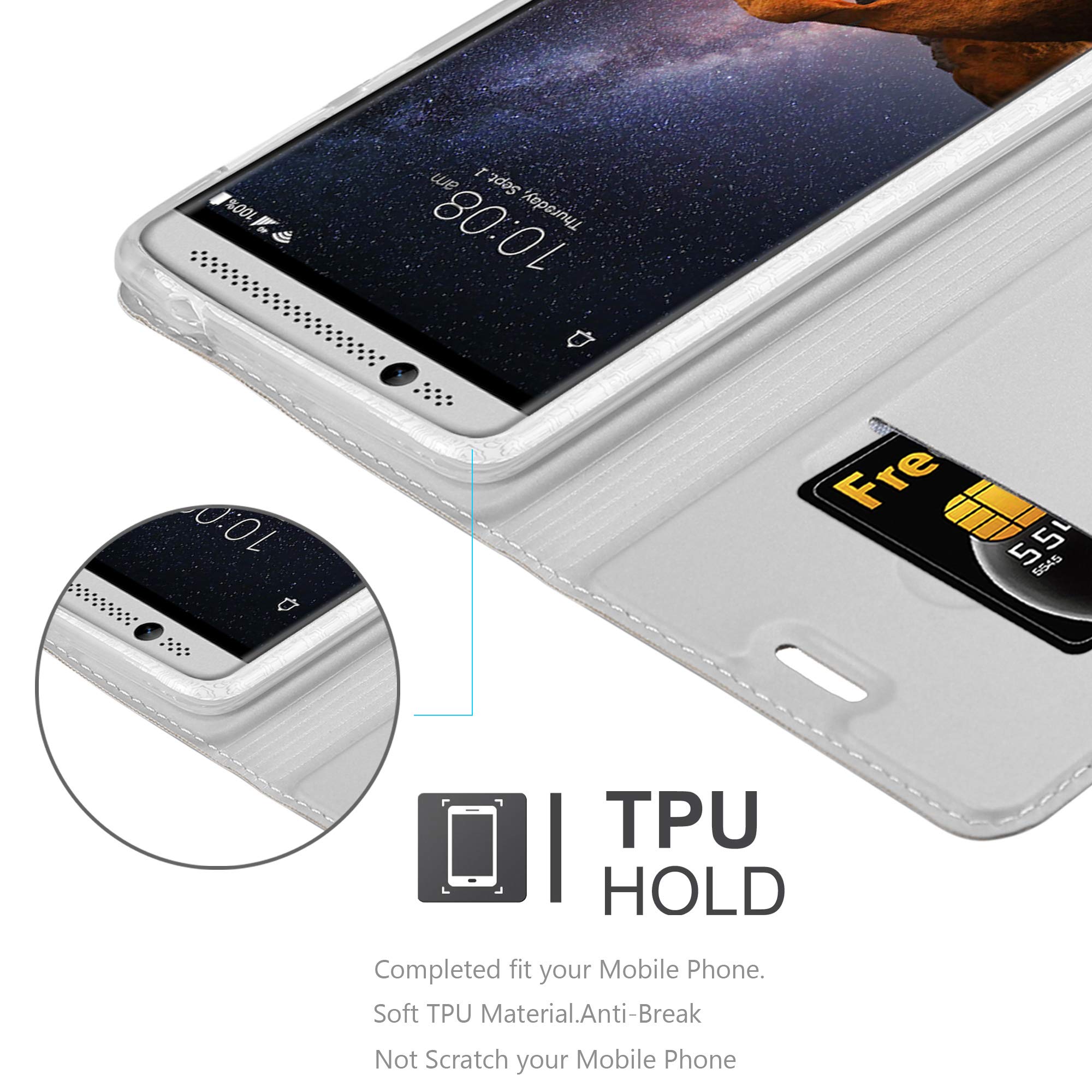 CADORABO Custodia Compatibile Con Zte Axon 7 Mini In Classy Argento