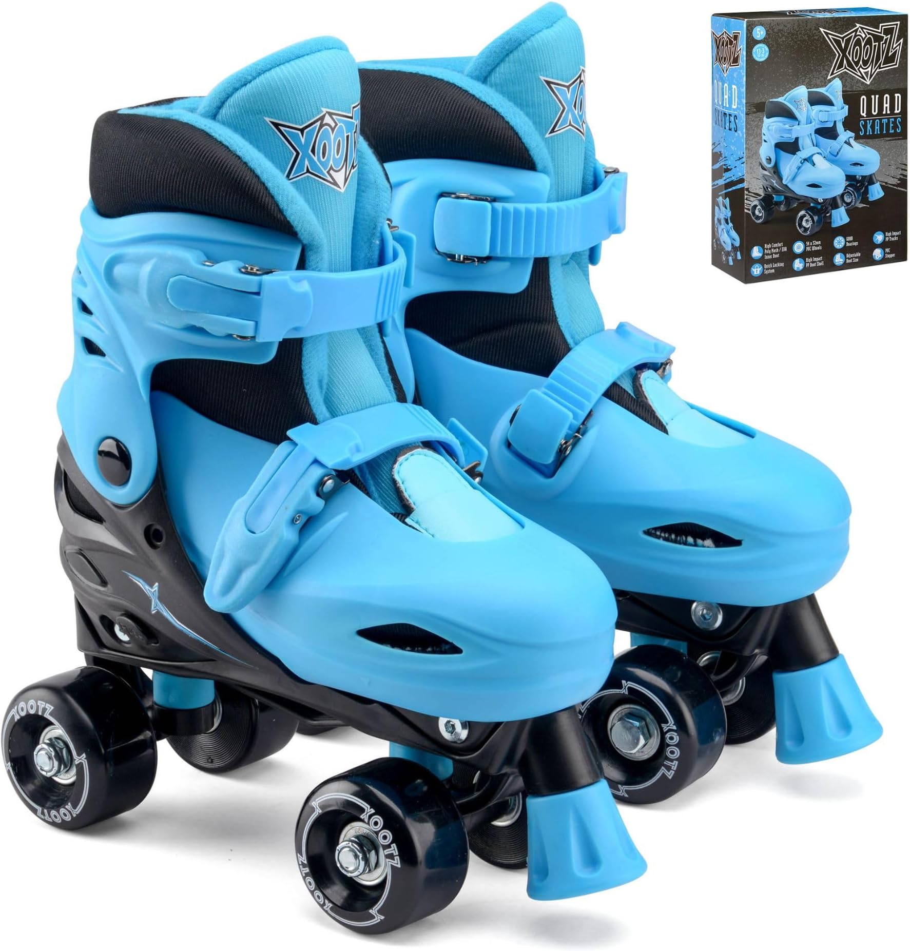 Xootz Kids Roller Skates, Adjustable Quad Skates