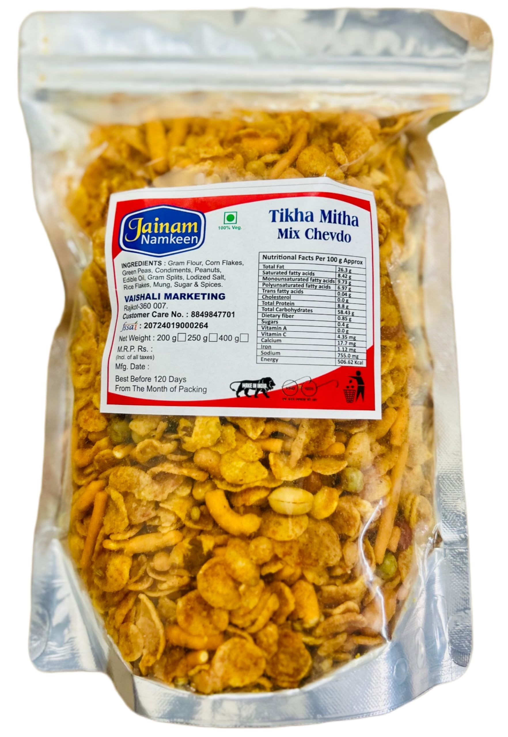 Jainam Namkeen Tika mitha chevdo | Gujarat Special Spicy Namkeen/Farsan | Homemade and Ready To Eat Snack | Chai Time Snack | Spicy Namkeen | Namkeen And Snacks (400 Gram) (B0D8BLBZBD) Amazon Price History, Amazon Price Tracker