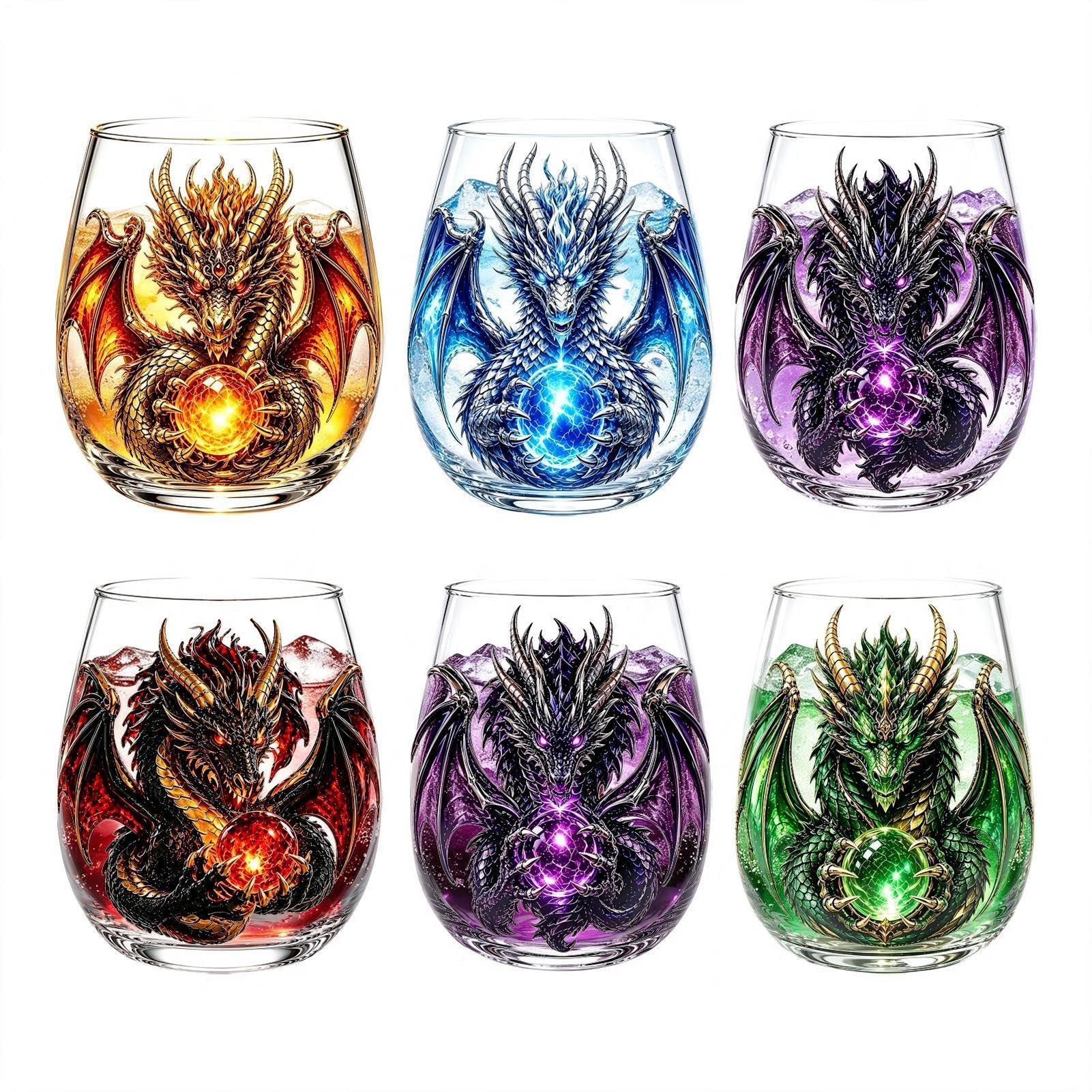 Verres à vin sans pied en forme de dragon 3D, verres à whisky bourbon pour