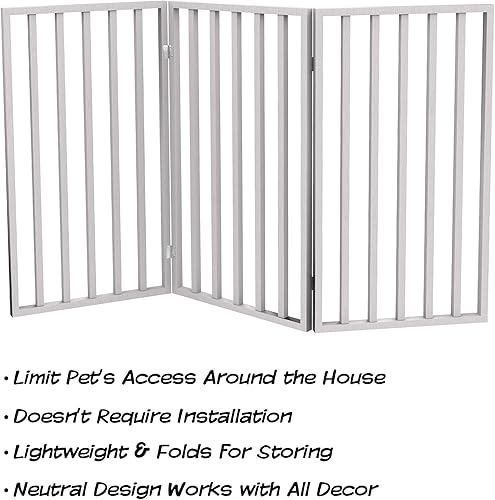 Miniatura 5 de PETMAKER Pet Gate - Puerta para perros para puertas, escaleras o casa - Independiente, plegable, estilo acordeón, valla de madera de interior para