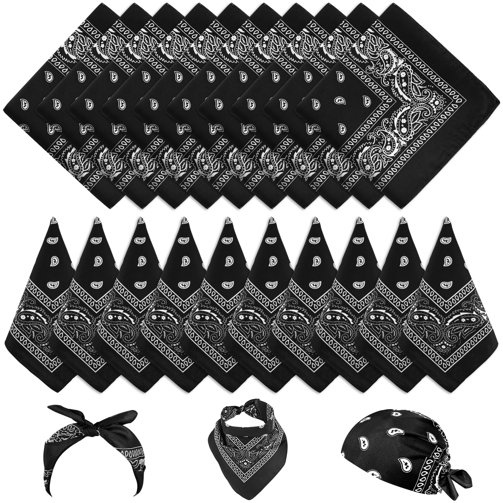 Paisley Bandana Assortite Cowboy Poliestere Copricapo