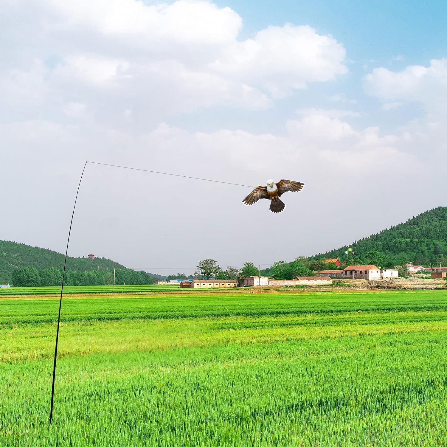 Bird Control Telescopic Bird Scarer Kite Bird Repeller for Garden Backyard Lawn Farm and Field only Kite(Brown-No Pole)