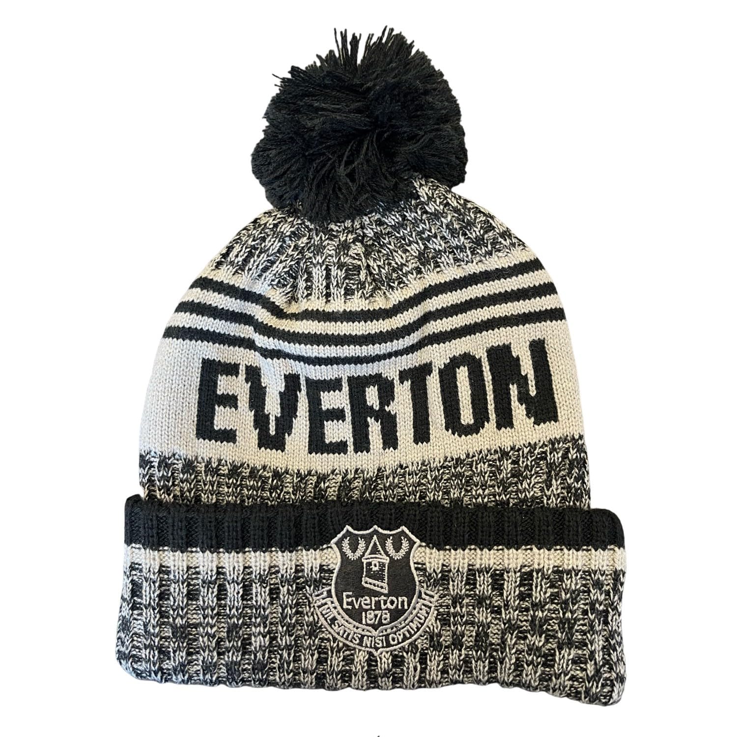 Everton Football Club Official Slab Adult Bobble Hat Black