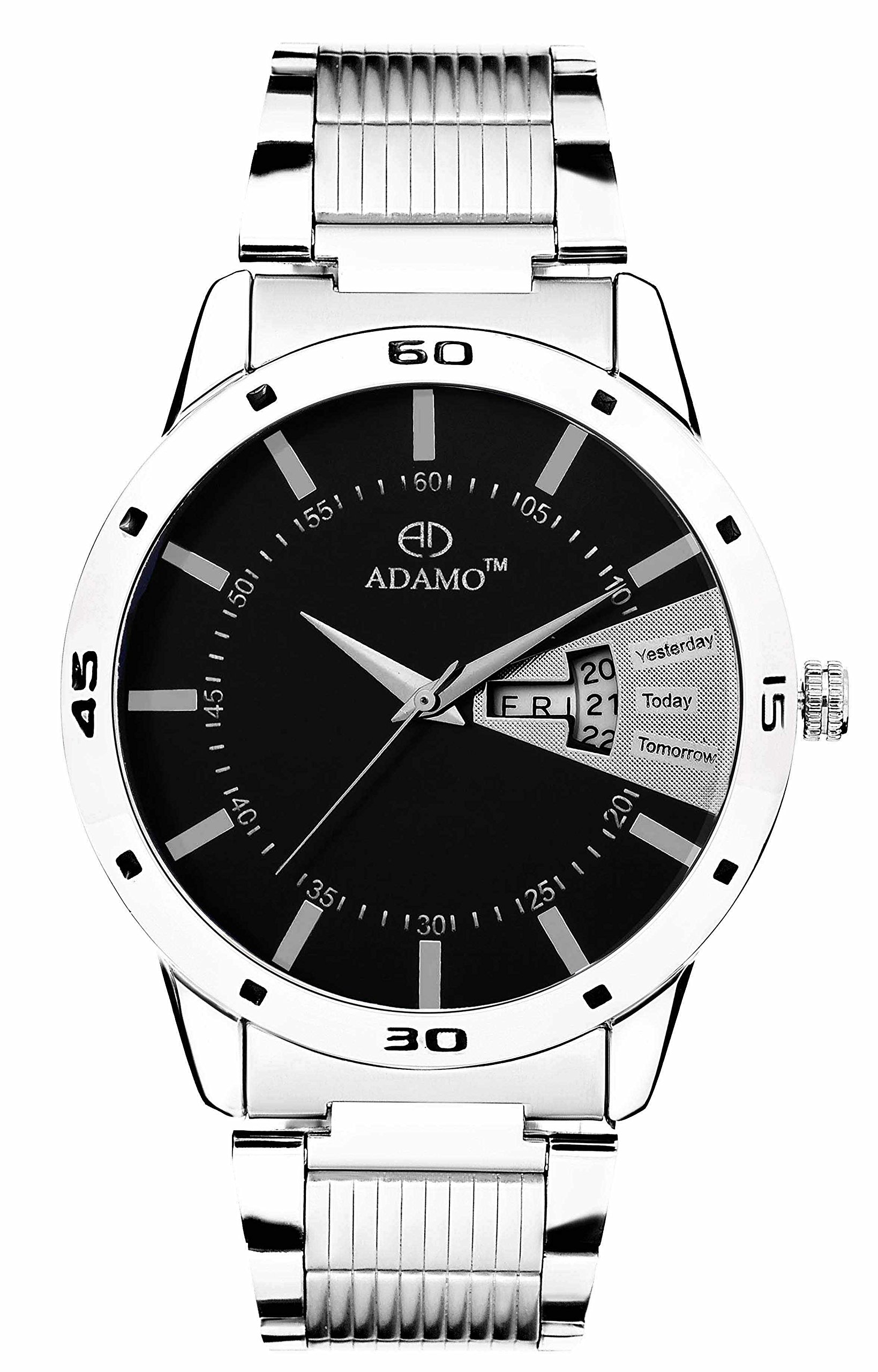 ADAMO Designer Black Dial Day & Date Mens & Boys Watch A818SM02 (B0764FGTLV) Amazon Price History, Amazon Price Tracker